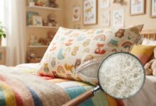 Child-friendly pillow with breathable filling